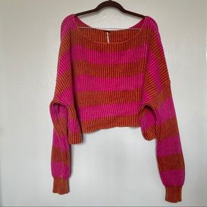 Free People Just My Stripe Knit Sweater Top